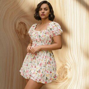 H&M Bubble-hem cotton dress Size M